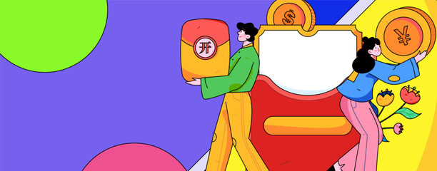 Holiday Shopping E-Commerce Online Shopping People Flat Vector Concept Operation Hand Drawn Illustration
