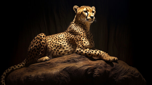portrait of a cheetah HD 8K wallpaper Stock Photographic Image