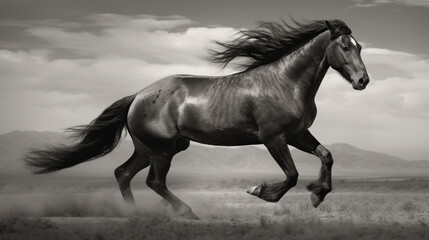horse in the field HD 8K wallpaper Stock Photographic Image