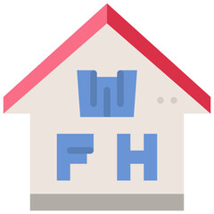 work from home flat icon