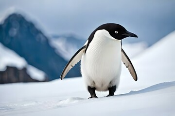 penguin in polar regions generated by AI