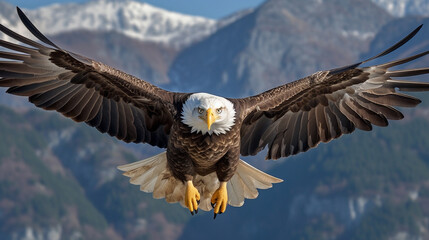 bald eagle in flight HD 8K wallpaper Stock Photographic Image