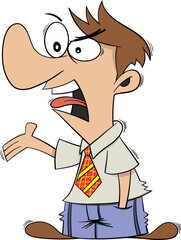cartoon angry man vector illustration.