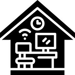 work from home solid icon