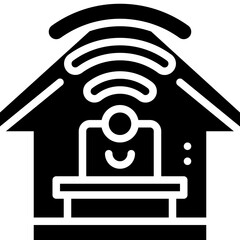 work from home solid icon