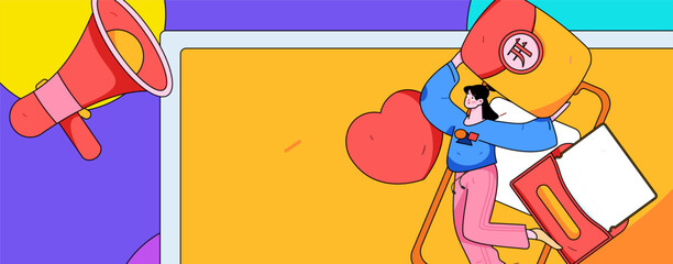 Holiday Shopping E-Commerce Online Shopping People Flat Vector Concept Operation Hand Drawn Illustration
