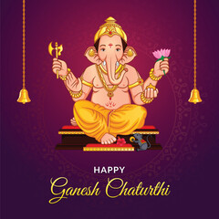 Happy Ganesh Chaturthi Indian festival Greeting