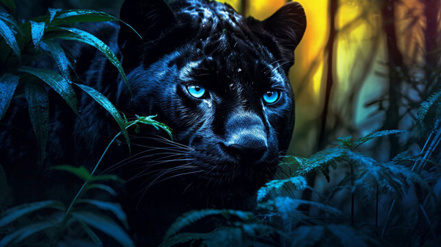 panther head HD 8K wallpaper Stock Photographic Image