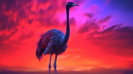 Foto op Canvas flamingo in the sunset HD 8K wallpaper Stock Photographic Image © Ahmad