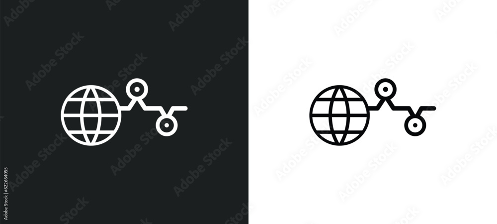 Poster web stocks data line graphic interface outline icon in white and black colors. web stocks data line 