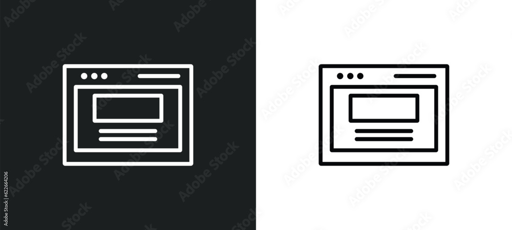 Poster web page variant outline icon in white and black colors. web page variant flat vector icon from web 