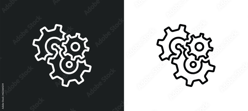 Poster engine outline icon in white and black colors. engine flat vector icon from web collection for web, 