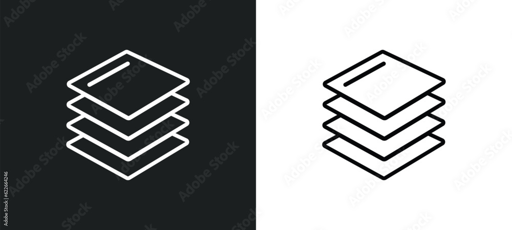 Poster overlay outline icon in white and black colors. overlay flat vector icon from web collection for web