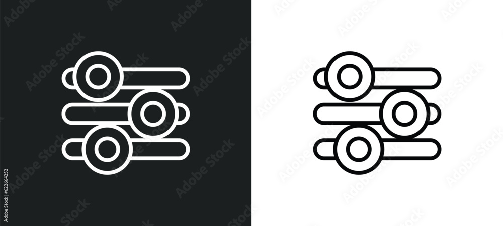 Poster slider outline icon in white and black colors. slider flat vector icon from web collection for web, 