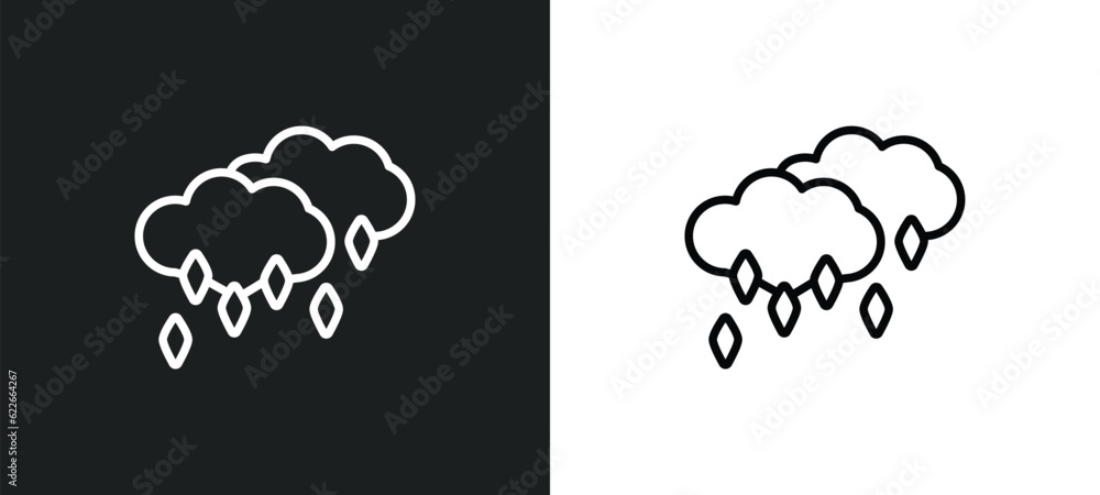 Poster ice pellets outline icon in white and black colors. ice pellets flat vector icon from weather collec