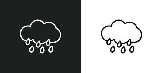 rainfall outline icon in white and black colors. rainfall flat vector icon from weather collection for web, mobile apps and ui.