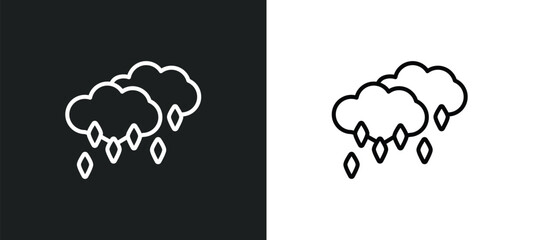 ice pellets outline icon in white and black colors. ice pellets flat vector icon from weather collection for web, mobile apps and ui.