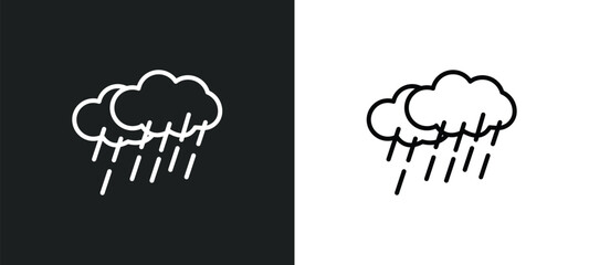 downpour outline icon in white and black colors. downpour flat vector icon from weather collection for web, mobile apps and ui.