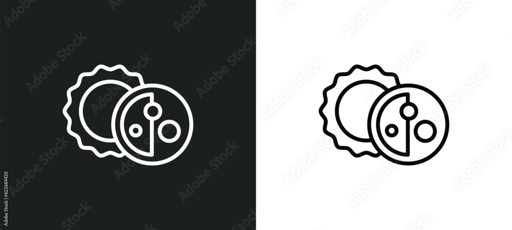 Poster eclipse outline icon in white and black colors. eclipse flat vector icon from weather collection for