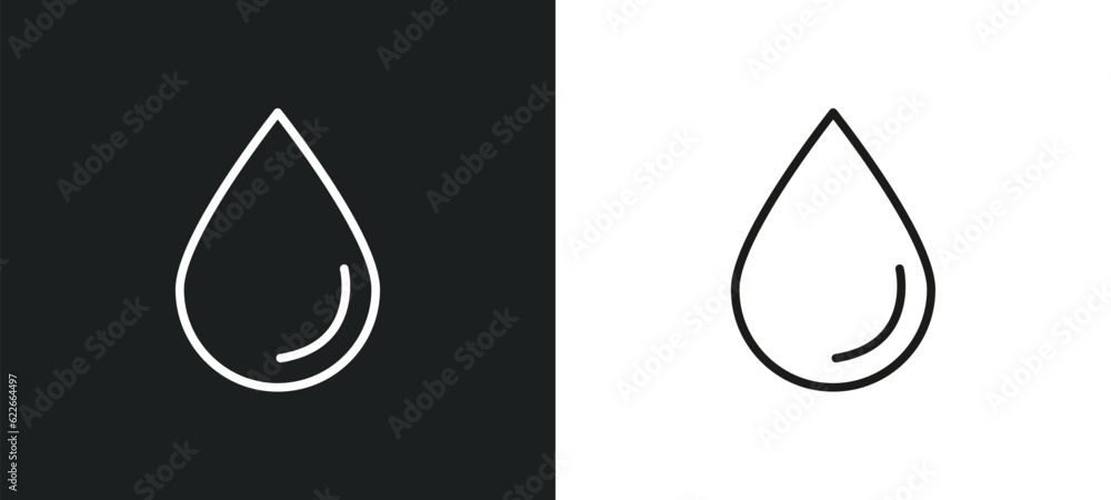 Poster water drop outline icon in white and black colors. water drop flat vector icon from weather collecti