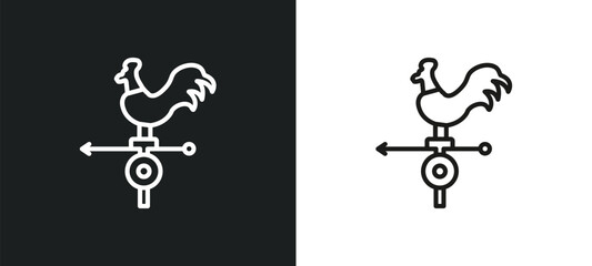 weathercock outline icon in white and black colors. weathercock flat vector icon from weather collection for web, mobile apps and ui.