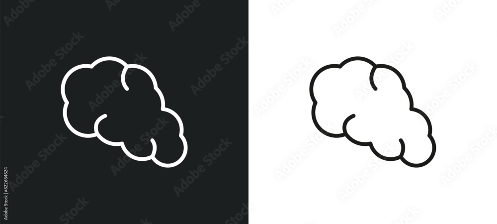 Poster smog outline icon in white and black colors. smog flat vector icon from weather collection for web, 