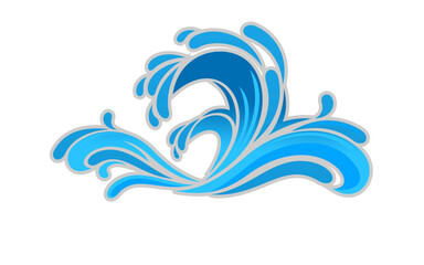 Ornamental Water Splash Logo Template Design Illustration