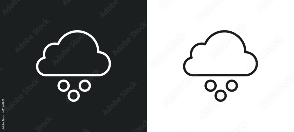 Poster hailstorm outline icon in white and black colors. hailstorm flat vector icon from weather collection