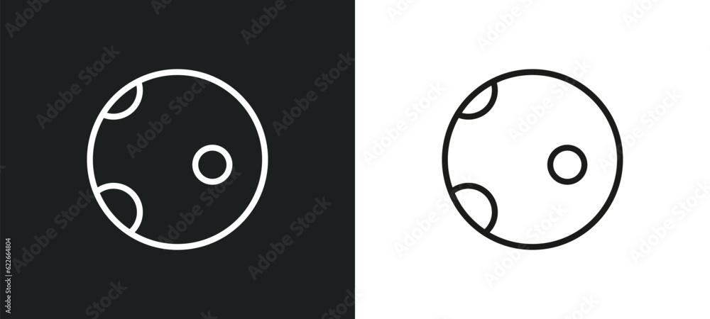 Poster full moon outline icon in white and black colors. full moon flat vector icon from weather collection