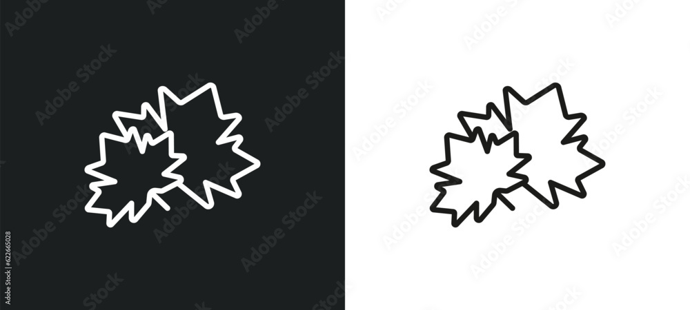 Poster autumn outline icon in white and black colors. autumn flat vector icon from weather collection for w
