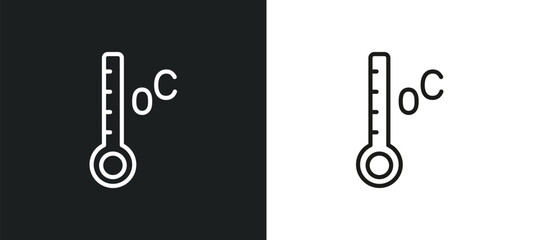 celsius outline icon in white and black colors. celsius flat vector icon from weather collection for web, mobile apps and ui.