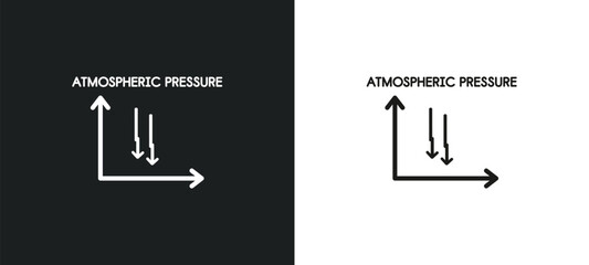 atmospheric pressure outline icon in white and black colors. atmospheric pressure flat vector icon from weather collection for web, mobile apps and ui.