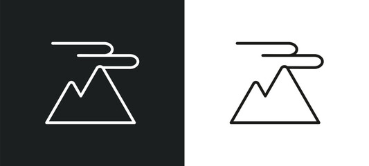 aurora outline icon in white and black colors. aurora flat vector icon from weather collection for web, mobile apps and ui.