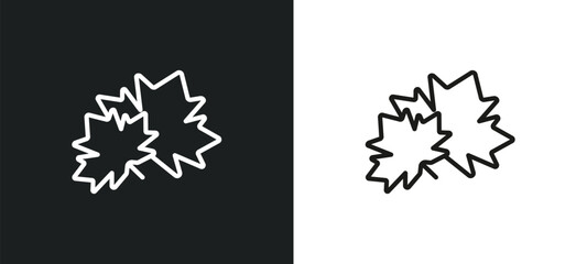 Fototapeta premium autumn outline icon in white and black colors. autumn flat vector icon from weather collection for web, mobile apps and ui.