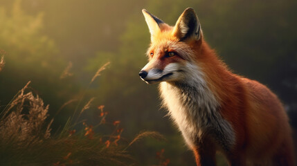 red fox vulpes HD 8K wallpaper Stock Photographic Image