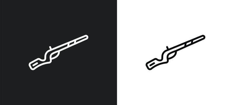 musket outline icon in white and black colors. musket flat vector icon from weapons collection for web, mobile apps and ui.