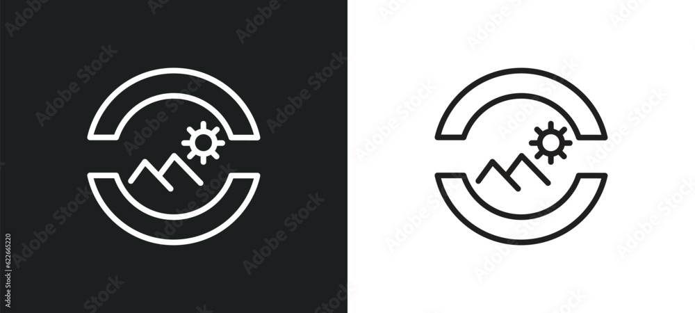 Poster shocked smile outline icon in white and black colors. shocked smile flat vector icon from user inter