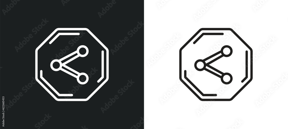 Poster point at outline icon in white and black colors. point at flat vector icon from user interface colle