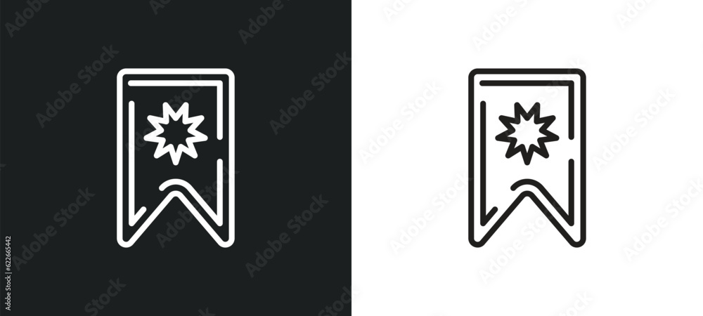 Poster one hundred outline icon in white and black colors. one hundred flat vector icon from user interface
