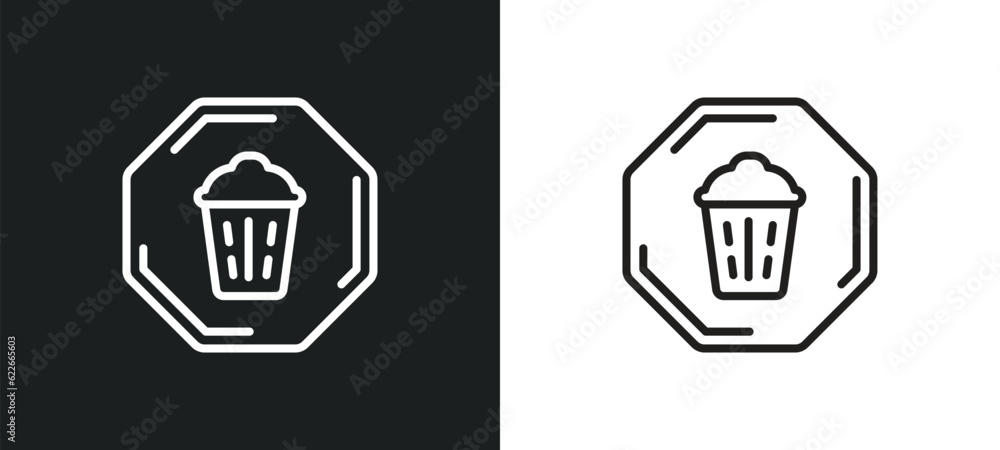Poster bottom outline icon in white and black colors. bottom flat vector icon from user interface collectio
