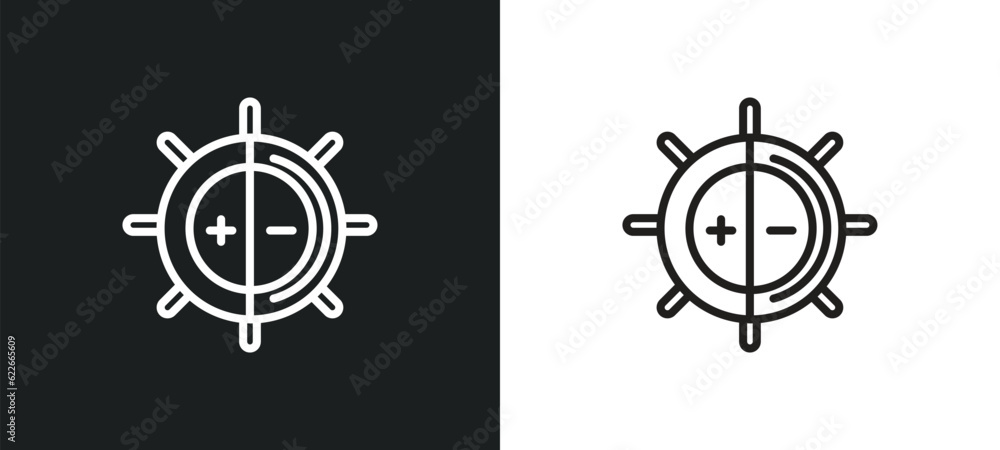 Poster object alignment outline icon in white and black colors. object alignment flat vector icon from user