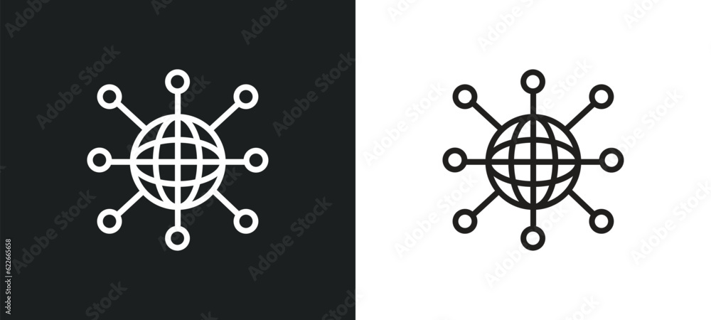 Poster wiring outline icon in white and black colors. wiring flat vector icon from user interface collectio