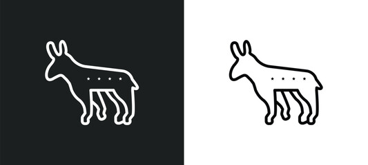 donkey outline icon in white and black colors. donkey flat vector icon from united states collection for web, mobile apps and ui.