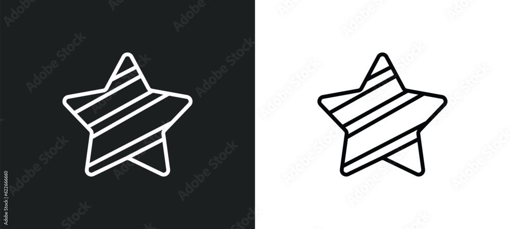 Poster empty star outline icon in white and black colors. empty star flat vector icon from ultimate glyphic
