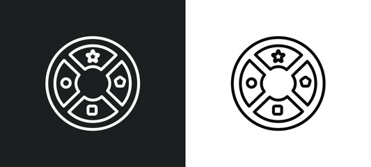 circle menu outline icon in white and black colors. circle menu flat vector icon from ultimate glyphicons collection for web, mobile apps and ui.
