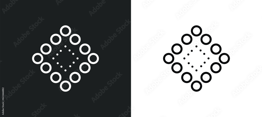 Poster big and small dots outline icon in white and black colors. big and small dots flat vector icon from 