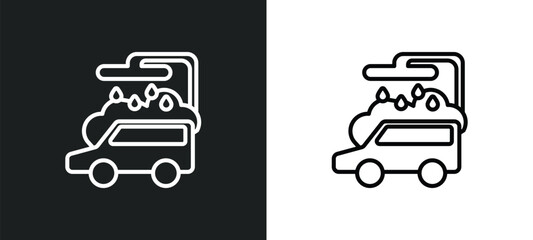 car wash outline icon in white and black colors. car wash flat vector icon from ultimate glyphicons collection for web, mobile apps and ui.