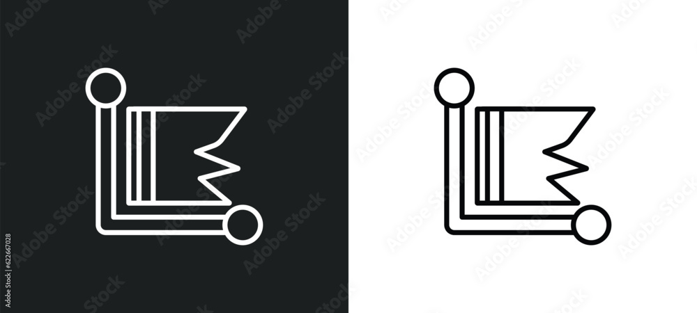 Poster multiple variable point line outline icon in white and black colors. multiple variable point line fl