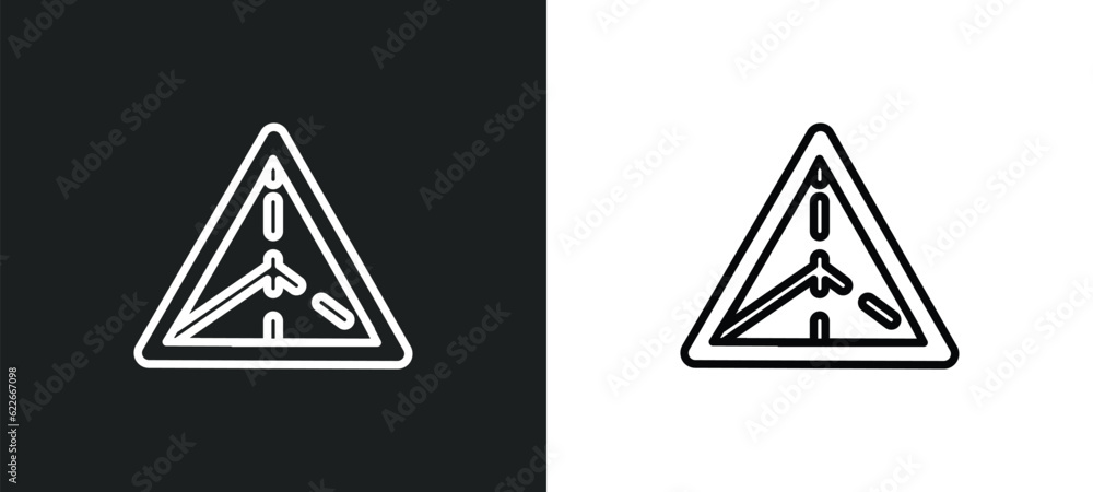 Poster triangular pyramid outline icon in white and black colors. triangular pyramid flat vector icon from 