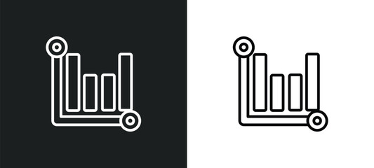 data analytics dual bars outline icon in white and black colors. data analytics dual bars flat vector icon from user interface collection for web, mobile apps and ui.